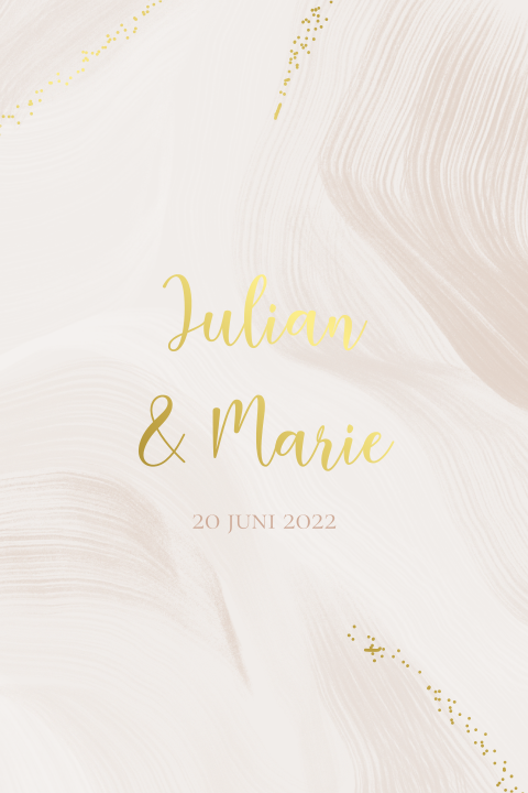 Chique abstracte trouwkaart met goudfolie
