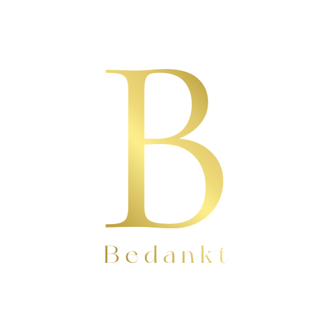 Ronde sticker wit B van bedankt