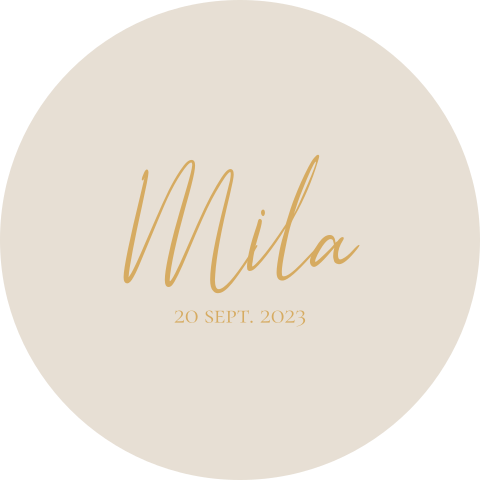 Sluitzegel met naam beige