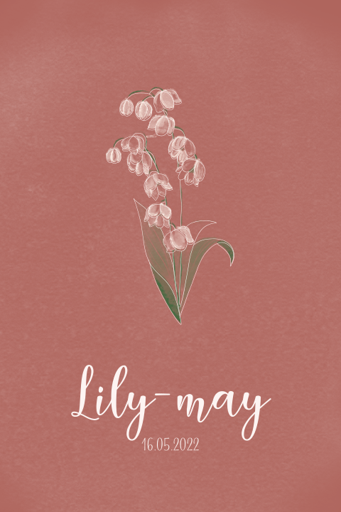 Geboortebloem geboortekaartje mei- lelietje van dalen