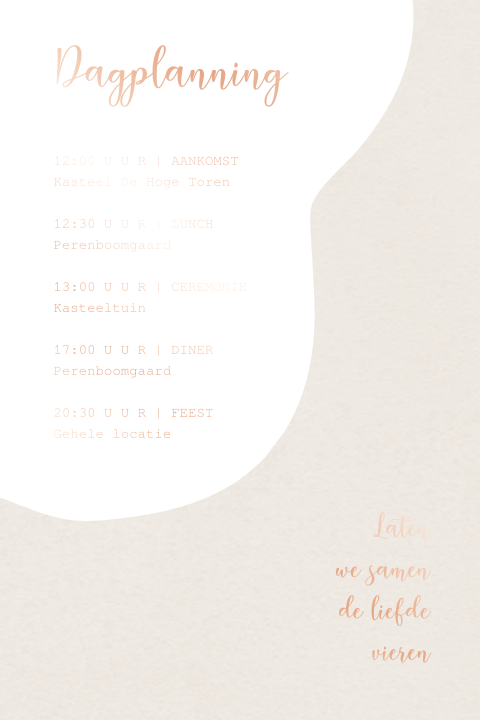 Minimalistisch trouwkaartje pocketfold twee