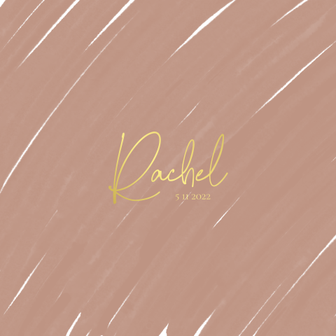 Roest roze mauve geboortekaartje meisje goudfolie