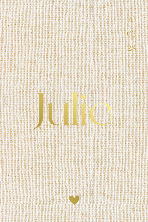 Meisjes geboortekaartje linnenlook