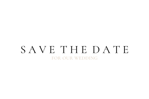 Minimalistische save the date zwart wit zand