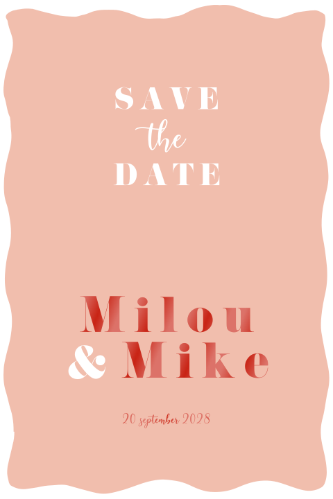 Kleurrijke Save the Date met lakfolie