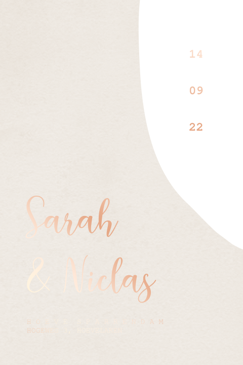 Minimalistische trouwkaart pocketfold