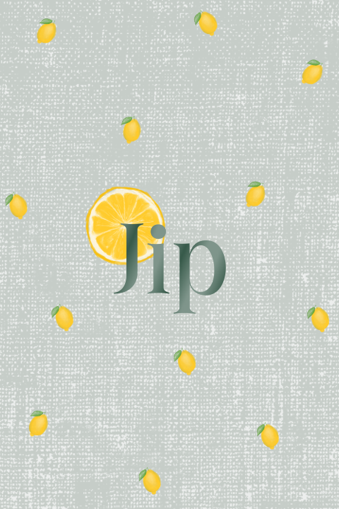 Jongens geboortekaartje linnenlook citroentjes