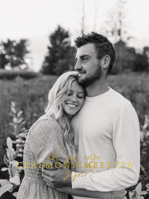 Wijnetiket staand ceremoniemeester foto