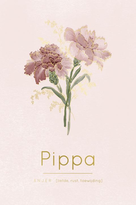 Geboorteposter met betekenis geboortebloem