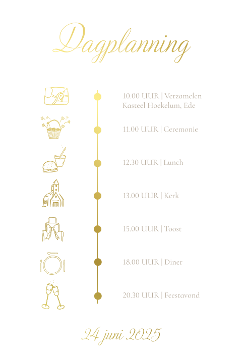 Dagplanning zand goudfolie op kalkpapier