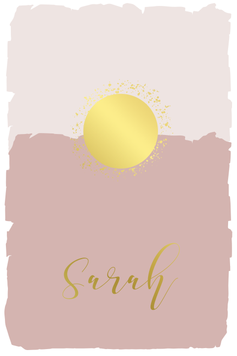 Lief geboortekaartje meisje maanstand in goudfolie