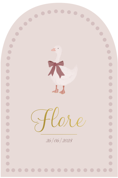 Meisjes geboortekaartje met gans