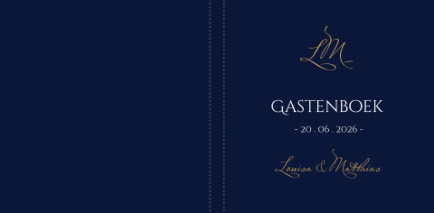 Gastenboek Classical Blue met goud