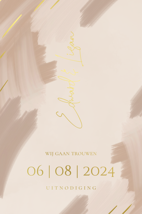 Dubbel kaartje met verfstrepen