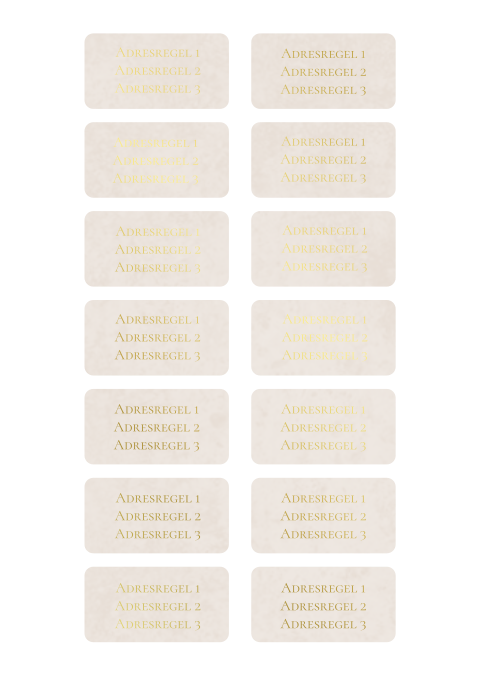 Velvetlook zandkleur adresstickers