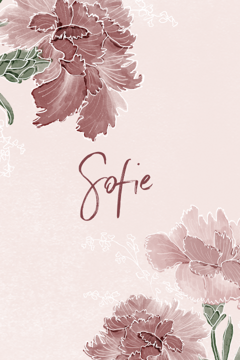 Poster voor de babykamer met roest en roze