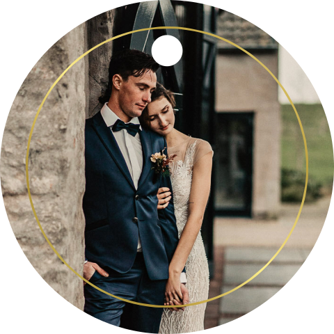 Label foto met goude randje