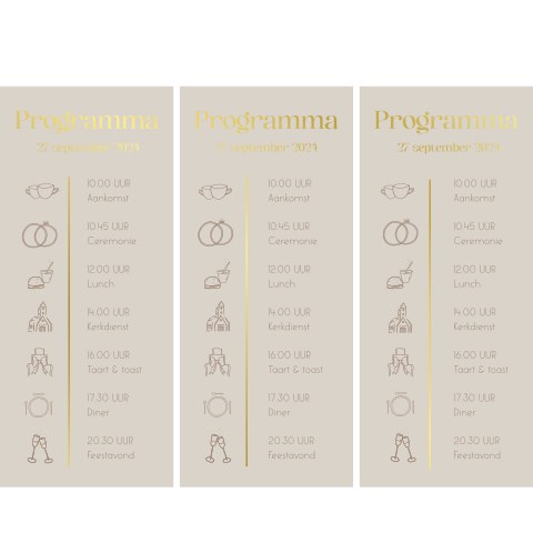 Dagplanning zandkleur met goudfolie