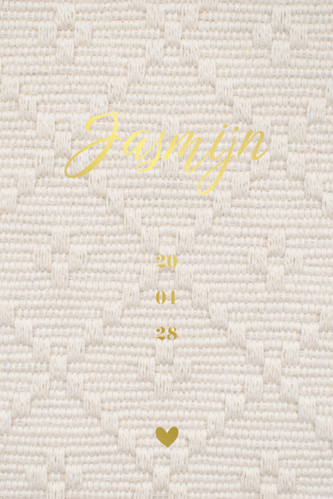 Meisjes geboortekaartje winter met achtergrond