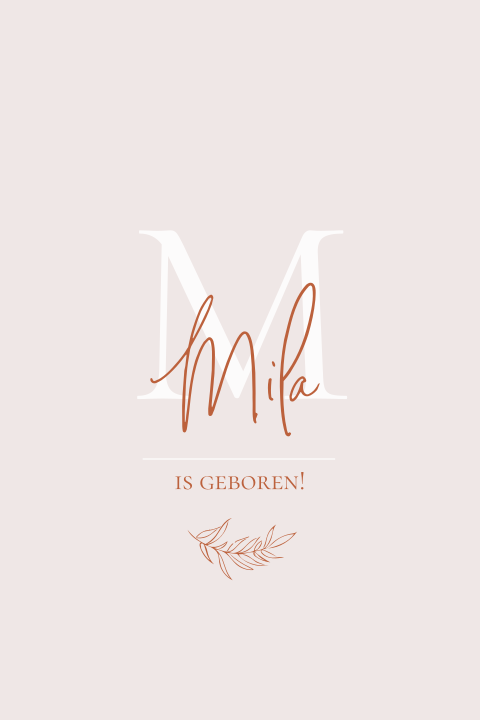 Tuinbord met initiaal geboortekaart