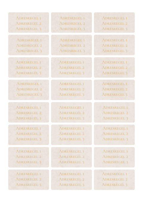 Adresstickers in zandkleur met velvellook