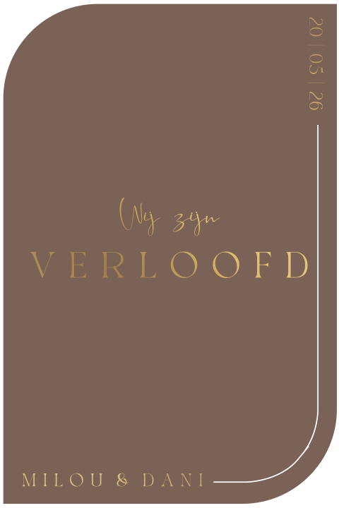 Verlovingskaart mauve bruin