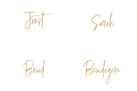 Naamkaartjes met tekst in camel