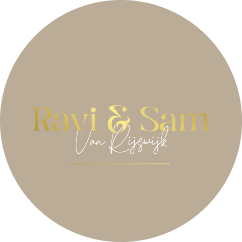 Ronde sticker taupe tweeling