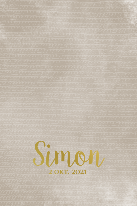 Stoer geboortekaartje goudfolie donkergroene achtergrond