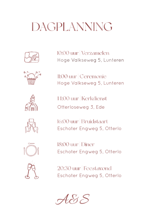 Kalkpapier dagplanning met bordeaux lakfolie