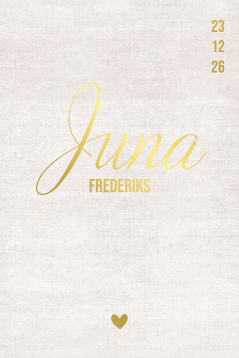 Meisjes geboortekaartje met linnenlook