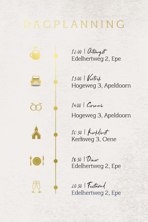 Zandkleur dagplanning met goudfolie