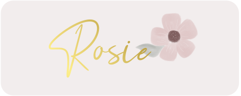 Sticker 75x30mm met bloem Rosie