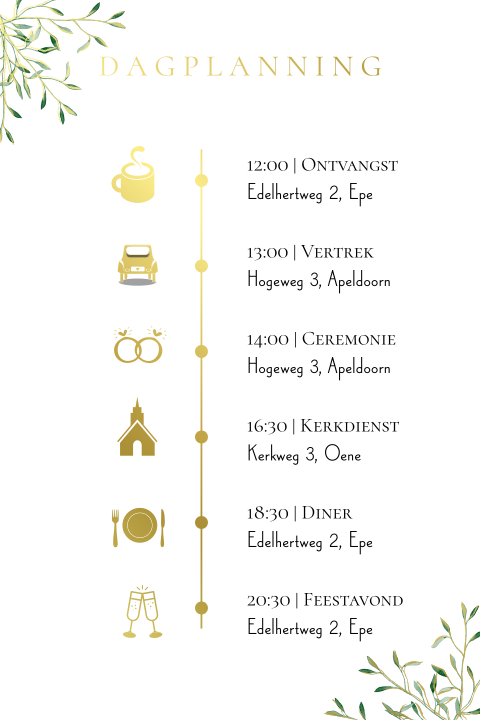 Botanische dagplanning met takjes