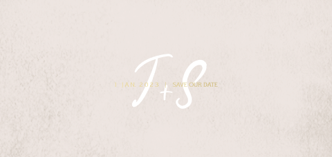 Save the date zandkleur met initialen