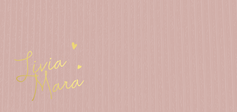 Lief geboortekaartje meisje rib goudfolie