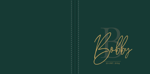 Kraambezoekboek diepgroen met initiaal