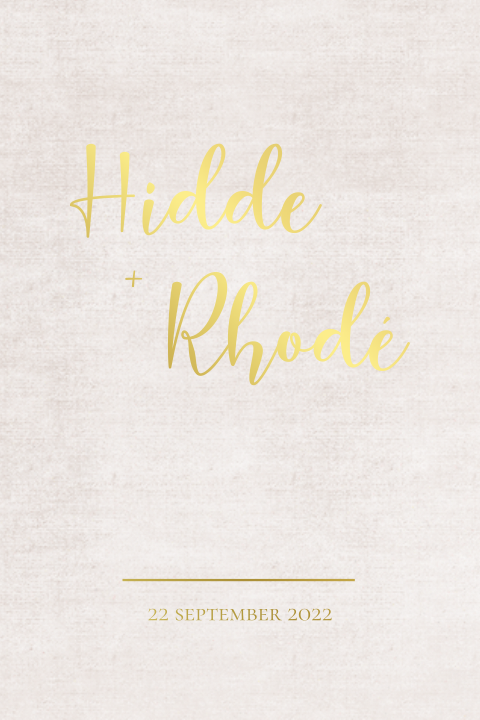 Trouwkaart Hidde en Rhode dubbel