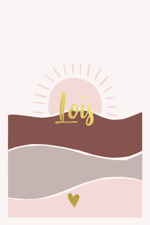 Poster babykamer met goudfolie