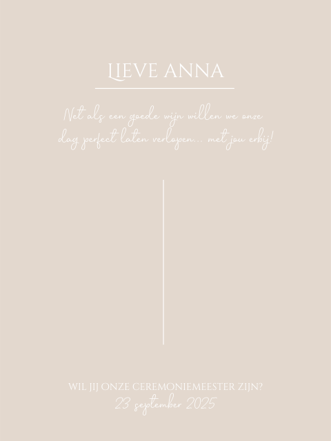 Wijnetiket vraag ceremoniemeester