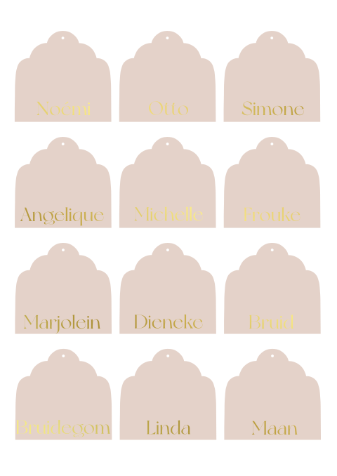 Naamkaartjes met golfjes