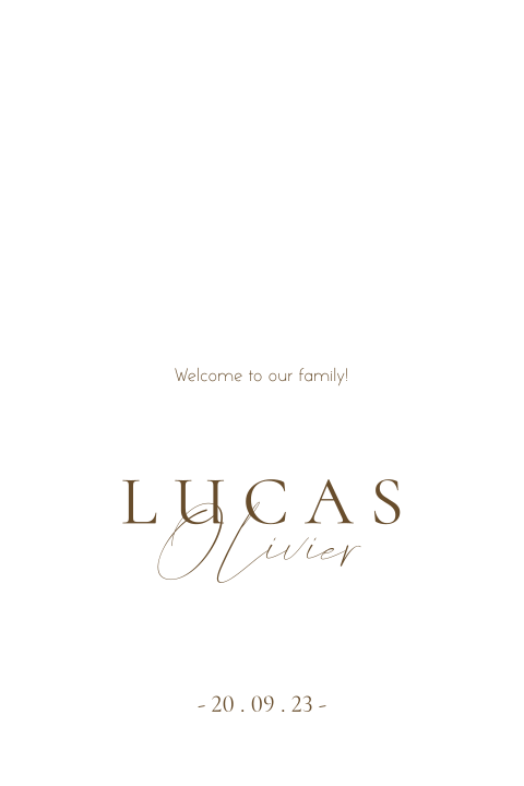 Raambord wit met bruine tekst