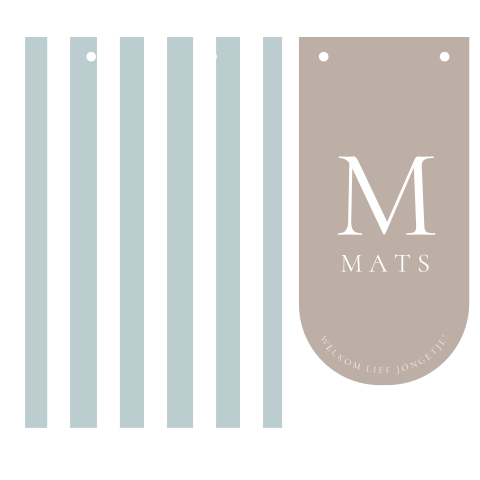 Geboortekaartje jongetje met streepjes