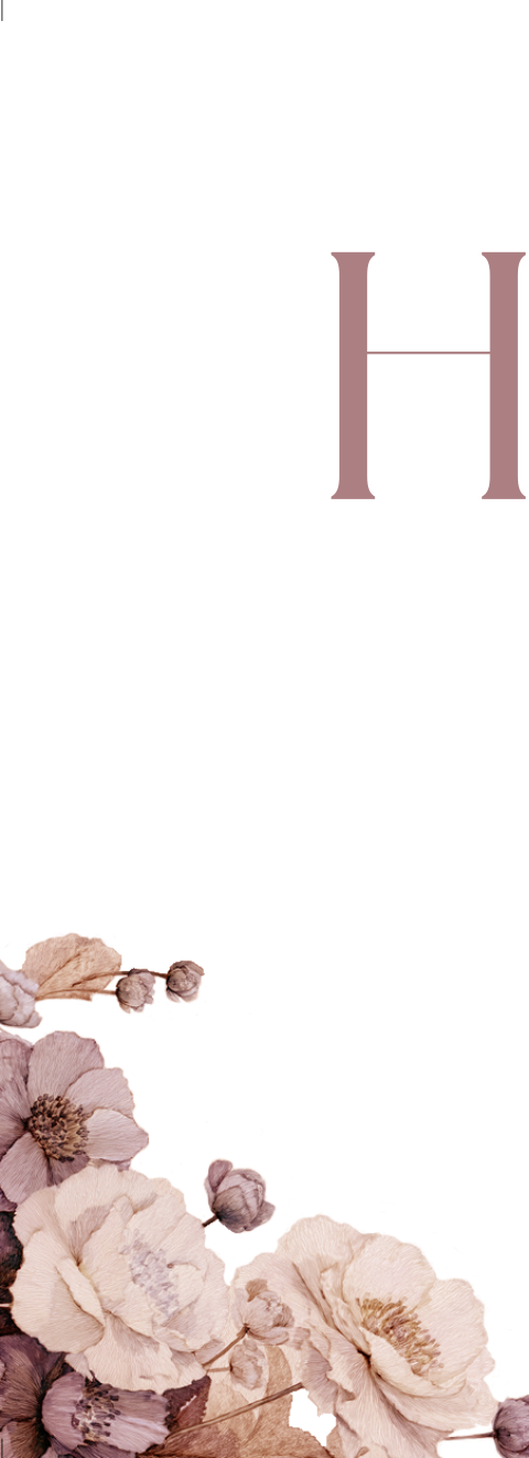 Kalkpapier omslag met initialen en bloemen