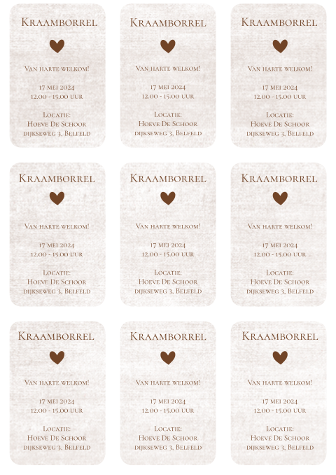 9 labels 90mmx60mm kraamborrel