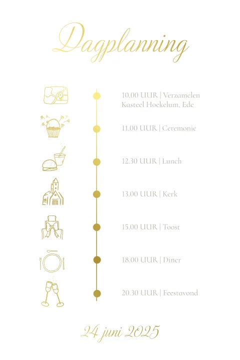 Dagplanning Dagplanning kalkpapier met goudfolie