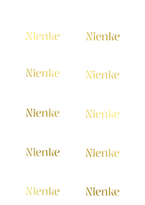 Boogvorm naamkaartjes wit met goudfolie