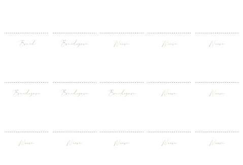 Naamkaartjes wit met sierlijke tekst