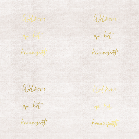 Kraamfeestkaartje linnenlook met goudfolie