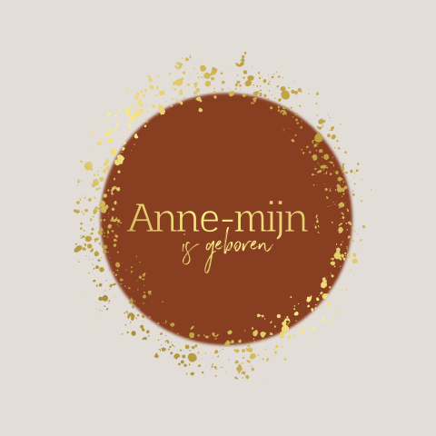 Kerstgeboortekaart zelf ontwerpen met goudfolie